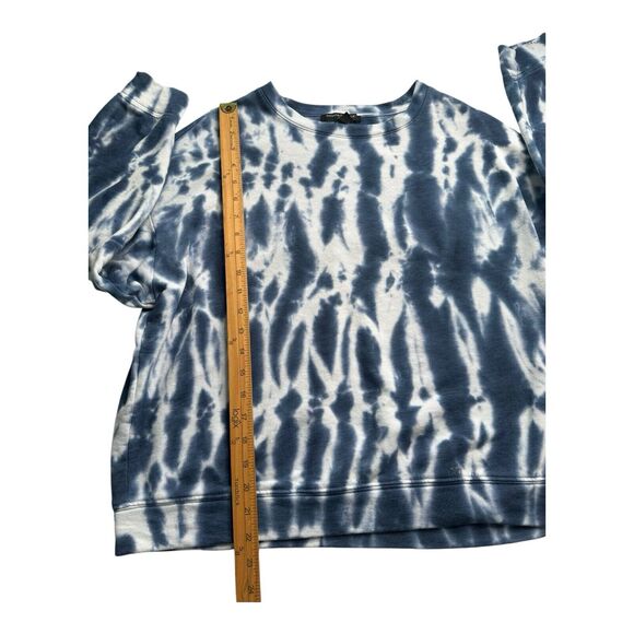 BANANA REPUBLIC Blue & White TIE-DYE Long‎ Sleeve OVERSIZED Sweatshirt Medium - Picture 7 of 13